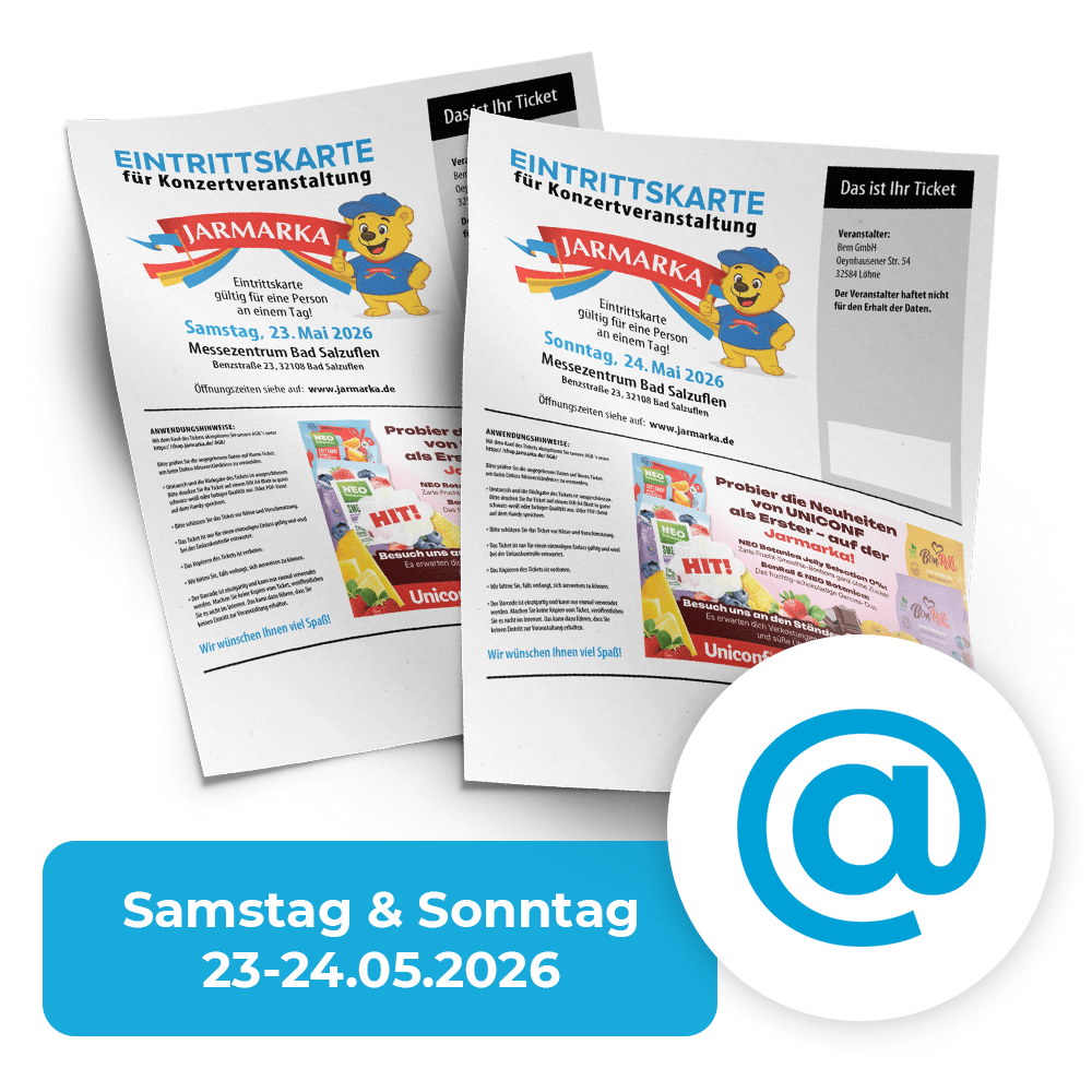 Jarmarka Tickets "2x Open Date" (per eMail) - Doppelticket Jarmarka 2026